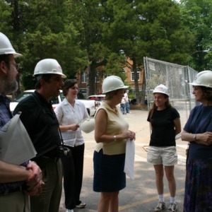 Waiting to tour Withers Hall renovations