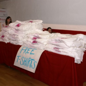 Hoops for Hope T-shirt table