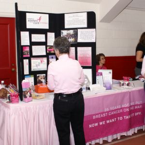 Susan G. Komen Race for the Cure NC Triangle table at Hoops for Hope