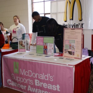 McDonald's table at Hoops for Hope