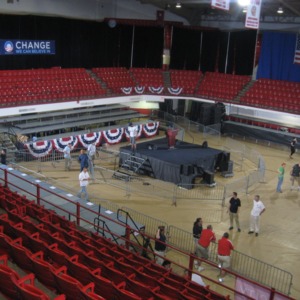 Preparing the stage for Barack Obama