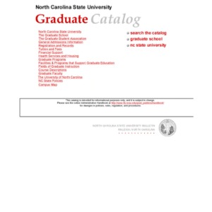 North Carolina State University Graduate Catalog, Fall 2003