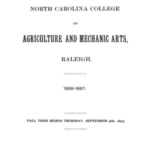 North Carolina College of Agriculture and Mechanic Arts, Eighth Annual Catalogue, 1896-97