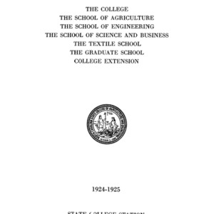 North Carolina State College of Agriculture and Engineering Catalog, 1924-1925