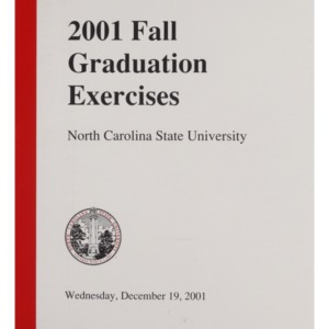 North Carolina State University 2001 Fall Graduation, December 19, 2001