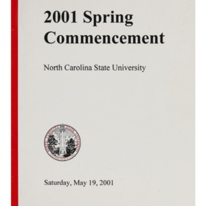 North Carolina State University 2001 Spring Commencement, May 19, 2001
