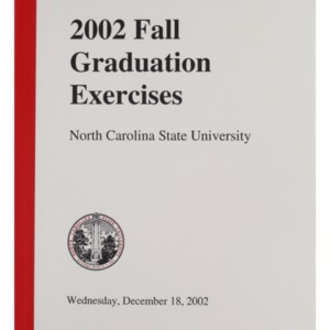 North Carolina State University 2002 Fall Graduation, December 18, 2002