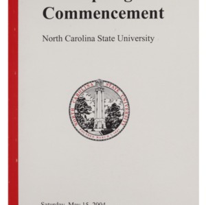 North Carolina State University 2004 Spring Commencement, May 15, 2004