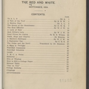 Red and White, Vol. 6 No. 1, September 1904