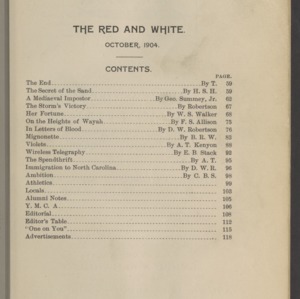 Red and White, Vol. 6 No. 2, October 1904