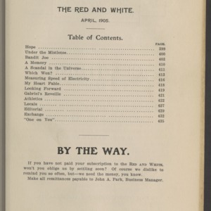 Red and White, Vol. 6 No. 8, April 1905