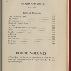Red and White, Vol. 6 No. 9, May 1905