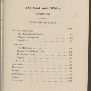 Red and White, Vol. 8 No. 3, November 1906