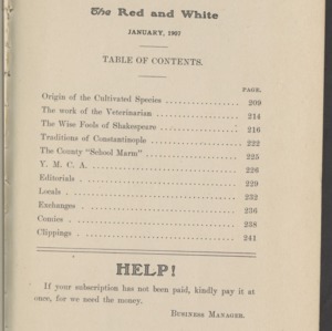 Red and White, Vol. 8 No. 5, January 1907