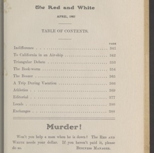 Red and White, Vol. 8 No. 8, April 1907