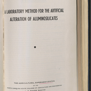 A laboratory method for the artificial alteration of aluminosilicates (North Carolina Agricultural Experiment Station. Technical bulletin 77)