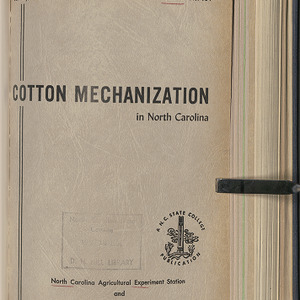 Cotton mechanization in North Carolina (North Carolina Agricultural Experiment Station. Technical bulletin 104)