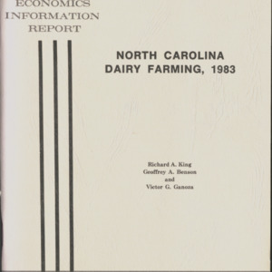 North Carolina Dairy Farming, 1983 (Economics Information Report No. 71)