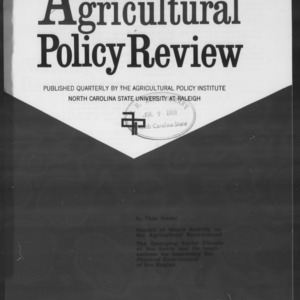 Agricultural Policy Review Vol 9. No 1.