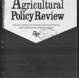 Agricultural Policy Review Vol 10. No 1.