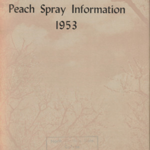 Peach Spray Information (Special Circular. No. 17)