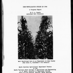 Corn Fertilization Studies in 1944:  A Progress Report (Agronomy Information Circular No. 139)