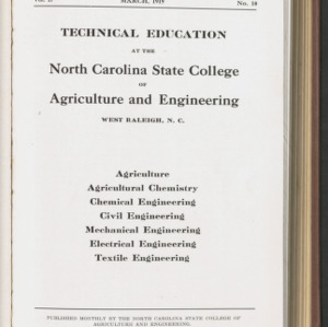 State College Record, Technical Education, Vol. 17 No. 10, March 1919