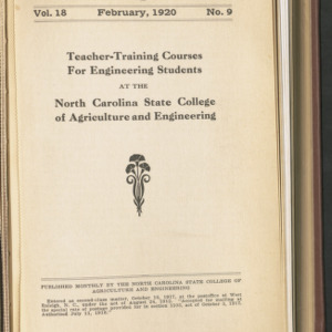 State College Record, Teacher-Training Courses, Vol. 18 No. 9, Feb 1920