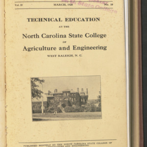 North Carolina State College Catalog, State College Record Vol. 18 No. 12, May 1920