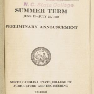 State College Record, Summer Term, Vol. 21 No. 12, May 1923