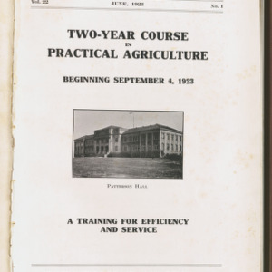 State College Record, Two-Year Course in Practical Agriculture, Vol. 22 No. 1, June 1923