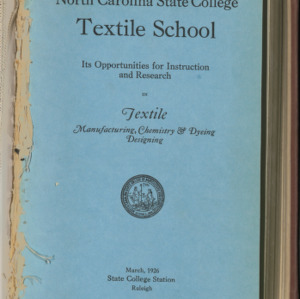 State College Record, Textile School, Vol. 25 No. 8, March 1926