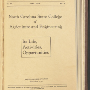 State College Record, Its Life, Activities, Opportunities, Vol. 27 No. 5, May 1928