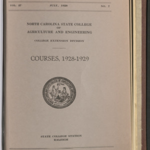 State College Record, College Extension Division Courses, Vol. 27 No. 7, July 1928