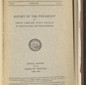 State College Record, Report of the President, Vol. 28 No. 6, June 1929