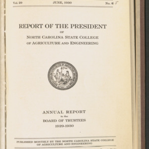 State College Record, Report of the President, Vol. 29 No. 5, June 1930