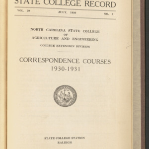 State College Record, Correspondence Courses, Vol. 29 No. 6, July 1930