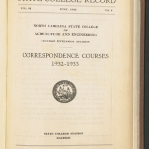 State College Record, Correspondence Courses, Vol. 31 No. 6, July 1932