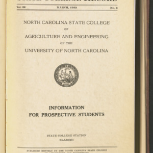 State College Record, Information for Prospective Students, Vol. 32 No. 3, March 1933