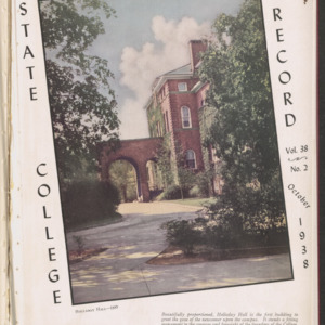 State College Record, Volume 38 No. 2, 1938