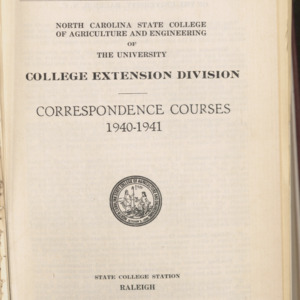 State College Record, College Extension Division Correspondence Courses 1940-1941, Vol 39 No. 2, October 1939