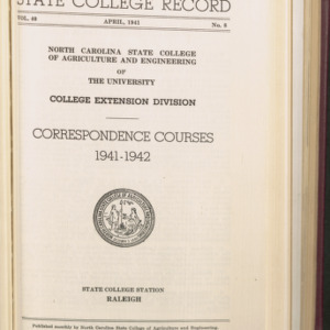State College Record, College Extension Division Correspondence Courses 1941-1942, Vol 40 No. 8, April 1941