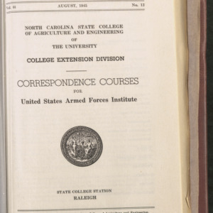 State College Record, Correspondence Courses for United States Armed Forces Institute, Volume 44 No. 12, August 1945