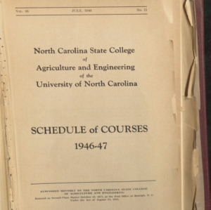 State College Record, Schedule of Courses 1946-47,  Volume 45 No. 11, July 1946