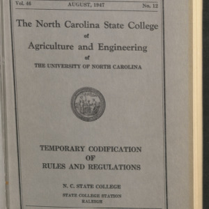 State College record, Temporary Codification of Rules and Regulations,  Vol 46 No. 13, August 1947