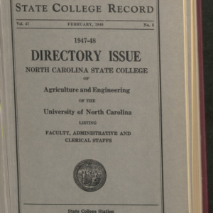 State College record, Directory Issue, Vol 47 No. 5, February 1948