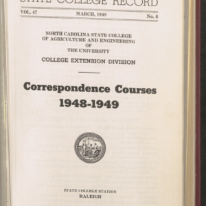 State College record, Correspondence Courses 1048-1949, Vol 47 No. 6, March 1948