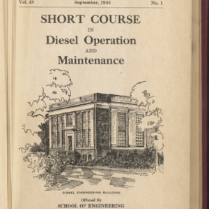 Short Course in Diesel Operation and Maintenance (State College record, Vol 48 No. 1), September 1948
