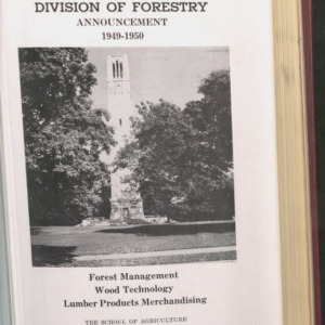 State College record, Division of Forestry Announcement, Vol 48 No. 8, April 1949