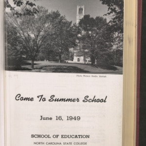 Come to Summer School (State College record, Vol 48 No. 9), May 1949